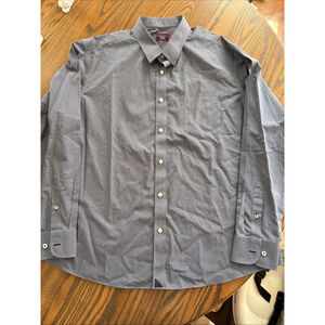 UNTUCKit Button Up Shirt Mens 2XL Blue check Woven Cotton Wrinkle Free NWOT